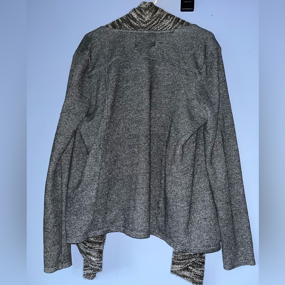 Lucky Brand Open Front Drape Knit Cardigan Sweater Gray Size XL - Picture 3 of 4